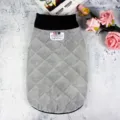 Winter warm pet dog vest grey quilted puppy coat fashionable apparel for small dogs and cats - S / Gray