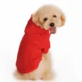 Felpa con cappuccio rossa in pile per cani vestiti invernali per animali domestici vista principale - XS / Rosso