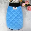 Blue quilted pet dog vest warm winter coat cute puppy apparel clothing fleece lined - S / Blue