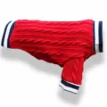 Roter Zopfstrick Haustier Pullover für kleine Hunde Katzen warme Winterwelpen Kleidung - Rot