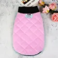 Pink quilted pet dog vest warm winter clothes candy color puppy coat cute cat apparel. - S / Pink