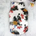 Sommer Haustier Baumwolle Leinen Hemd, atmungsaktive Blumen Hundekleidung für kleine Hunde. - XS / Weiß