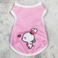 Chaleco de malla rosa para perros y gatos pequeños, ropa de verano transpirable con bonito conejo. - Rosa - Conejo de Corazón