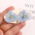 Klare blaue Harz-Kamelie Blumen-Patch mit Kristallzentrum für DIY-Handyhülle und Handwerk. - Marquise-Stil / 1 Stück / Blau
