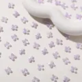 Mini jelly four-petal acrylic charms, perfect for DIY earrings and cute keychains. - Purple