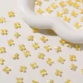 Mini jelly four-petal flower acrylic DIY charm patch for earrings, keychain and jewelry making. - Yellow