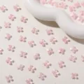 Mini pink jelly four-petal flower acrylic charms for DIY jewelry making earrings keychains details - Pink