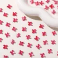 Mini jelly four-petal flower acrylic DIY charm, glossy pink sparkle for crafts and decor. - Rose Red
