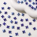 Mini jelly blue four-petal flower acrylic charms DIY jewelry making craft accessories. - Dark Blue