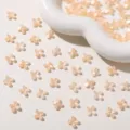 Mini acrylic four-petal flower charms for DIY jewelry making, earrings and keychains. - Apricot