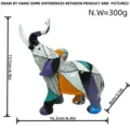 Colorful abstract resin elephant figurine, retro home decor ornament for living room desk. - Small Grid Elephant