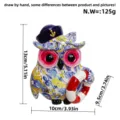 Figurine hibou pirate en résine décoration de bureau à la maison avec chapeau marin et bouée - Style Hibou Bouée de Sauvetage