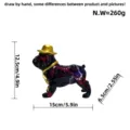 Colorful hatted standing French bulldog resin ornament figurine for home desk decor gift. - Flash