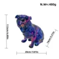 Colorful resin French bulldog statue home decor ornament tabletop figurine size 20cm - Starry Sky