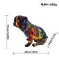 Colorful Resin French Bulldog Ornament Desktop Decor Modern Home Living Room Figurine - Iridescent