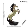Gold resin rearing horse statue home decor ornament sculpture, height 31cm, weight 650g. - Horse / Gold