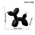 Modern minimalist resin balloon dog figurine ornament, black creative home decor sculpture. - Black