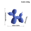 Modern minimalist resin balloon dog sculpture home decor art ornament 20x16.5cm blue - Dark Blue