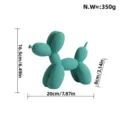 Nordic resin balloon dog sculpture, modern minimalist home decor ornament, teal 20cm size. - Dark Green