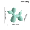 Moderna escultura de perro globo de resina nórdica, elegante decoración creativa 20x8x16.5cm. - Verde claro