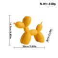 Moderna escultura de perro globo de resina amarilla, decoración nórdica creativa. - Amarillo