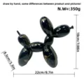 Modern black gold marble resin balloon dog sculpture Nordic home decor art ornament 22cm - Black & Gold