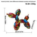 Modern Nordic colorful graffiti balloon dog resin art sculpture home decor ornament 22cm - New Print