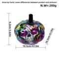 Halloween skull pumpkin resin ornament, colorful hand-painted desktop decor variant. - Purple Pumpkin