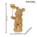 Modern gold resin balloon bear ornament desktop decor home luxury sculpture figurine gift box - Gold