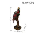 Bunte Papagei Baum Ast Harz Figur Dekoration Ornament Tisch Display Skulptur 23,5 cm - Roter Doppelter Papagei