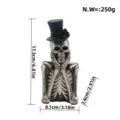 Halloween skull figurine with top hat and rose, resin skeleton ornament for spooky decor. - Skeleton Focused