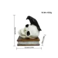 Halloween resin skull ornament with raven on book base, spooky decor statue, 16x13.5x10 cm - Skeleton Crow