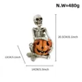 Halloween skeleton holding pumpkin resin figurine spooky party home decor scary tabletop ornament - Skeleton Pumpkin Non-Electric