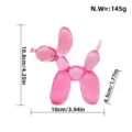 Pink translucent balloon dog resin sculpture home decor figurine ornament 10.8cm - Pink