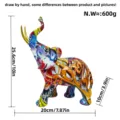 Figurine éléphant en résine graffiti colorée décoration d'intérieur sculpture cadeau - Grand Éléphant Graffiti
