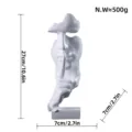 Abstract resin silence statue modern thinker home office desktop decor sculpture ornament art - White