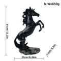 Black Rearing Horse Statue Resin Figurine for Office Desk Home Desktop Decor 31cm - Horse / Black