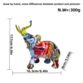 Sculpture éléphant en résine graffiti rétro américaine, figurine déco pour bureau et cadeau - Petit Éléphant Graffiti