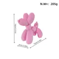 Pink pixel balloon dog sculpture resin craft home ornament, approx 15x14x6cm 205g variant. - Geometric Pink