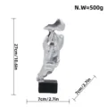 Silver abstract silence is gold thinker sculpture resin home decor ornament 27cm desk gift. - Silver
