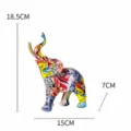 Kleurrijk Graffiti Olifant Beeld van Hars Moderne Huis Decoratie Dier Ornament 15cm - Kleine Graffiti Olifant