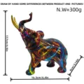 Artisanat en résine d'éléphant graffiti coloré rétro américain décoration maison - Petit Éléphant Éblouissant