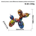 Colorful graffiti resin balloon dog sculpture, modern home decor ornament, 22x8.5x18cm. - Graffiti