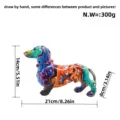Colorful graffiti dachshund dog figurine resin desktop decoration ornament home office decor gift - Graffiti