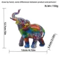 Kleurrijke geschilderde olifantenfiguur, handgemaakte kunstsculptuur voor woonkamer decoratie SKU - Mini Olieverf Olifant