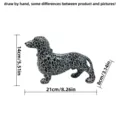 Decorative black and white crackle glaze ceramic dachshund dog figurine home ornament. - Black and White Pattern