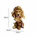 Retro resin lion head sculpture home office desktop decor simulation animal art craft. - Lion Head