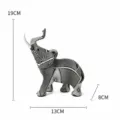 Modern abstract striped elephant figurine, luxury home decor ornament, 19x13x8cm, 260g. - Small Striped Elephant
