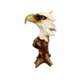 Resin eagle head sculpture home office desktop decor ornament figurine craft 750g - Painted Eagle Head