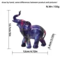Galaxy resin elephant ornament for modern home decor, elegant table statue with dimensions. - Mini Starry Sky Elephant